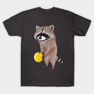 Cute Raccoon With Loot Coin T-Shirt
